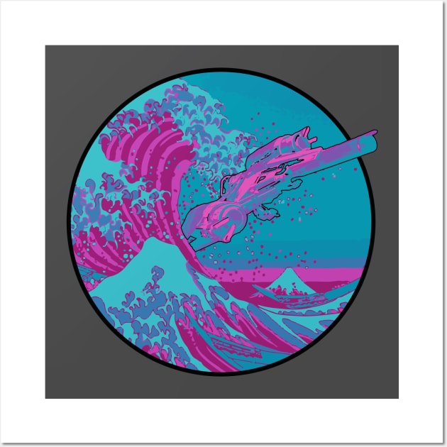 Great Wave Jumpship Wall Art by Rickster07